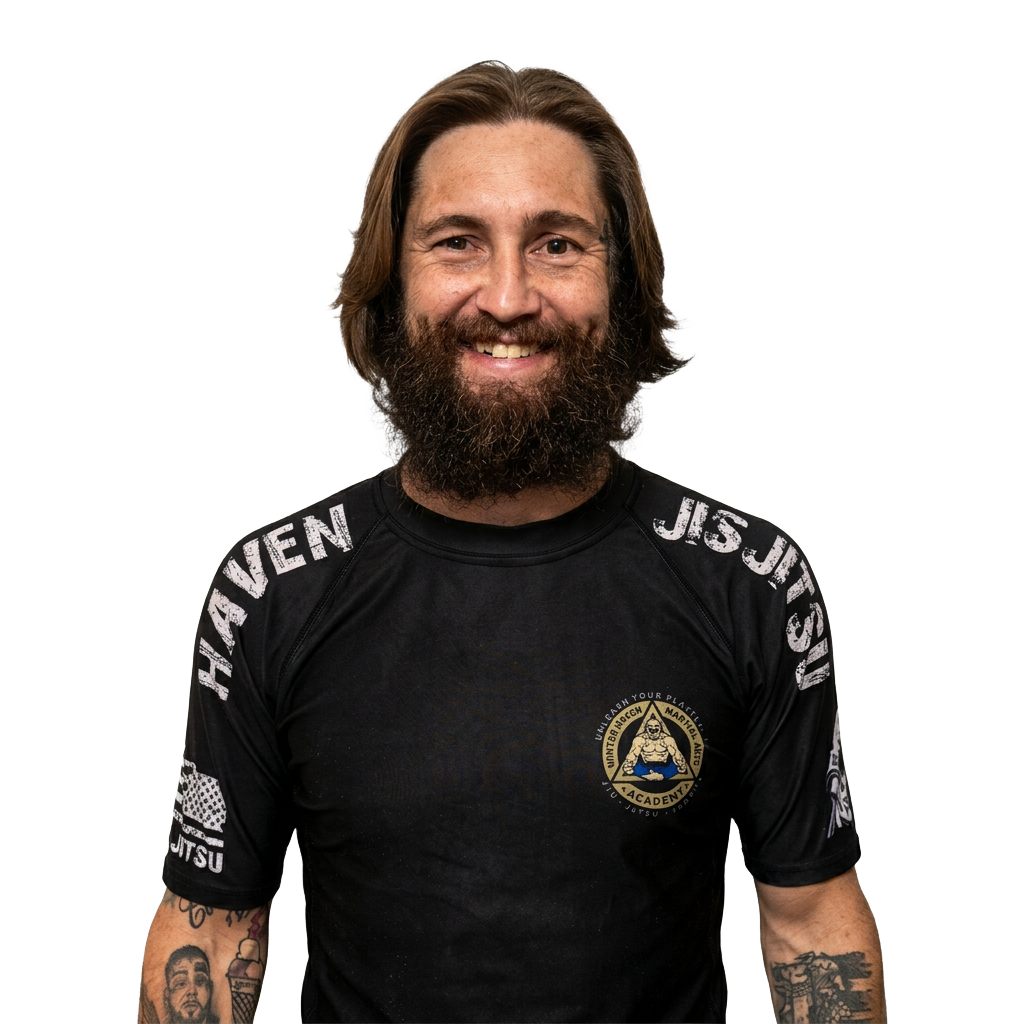 Coach Devin Jones, Brazilian Jiu-Jitsu blue belt, at Winter Haven Martial Arts Academy